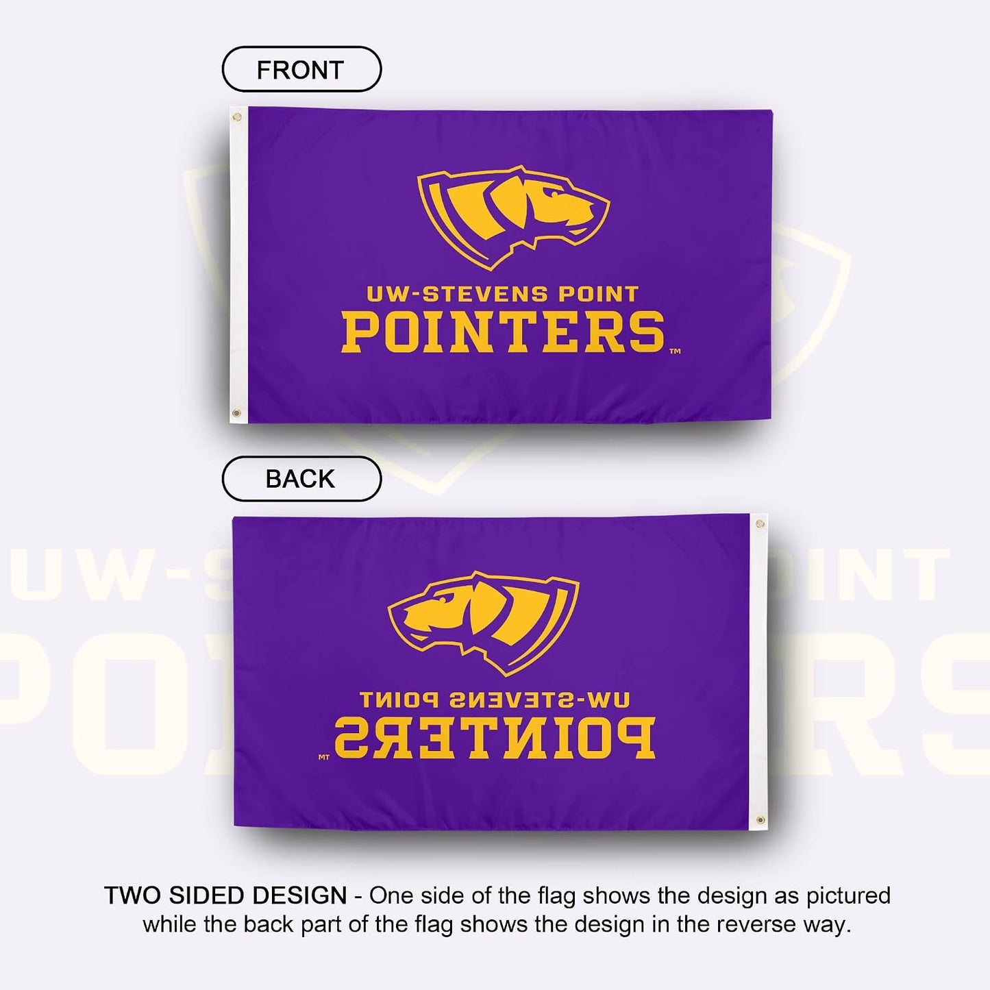 Bandera UWSP 3x5pies tela poliéster interiores exteriores