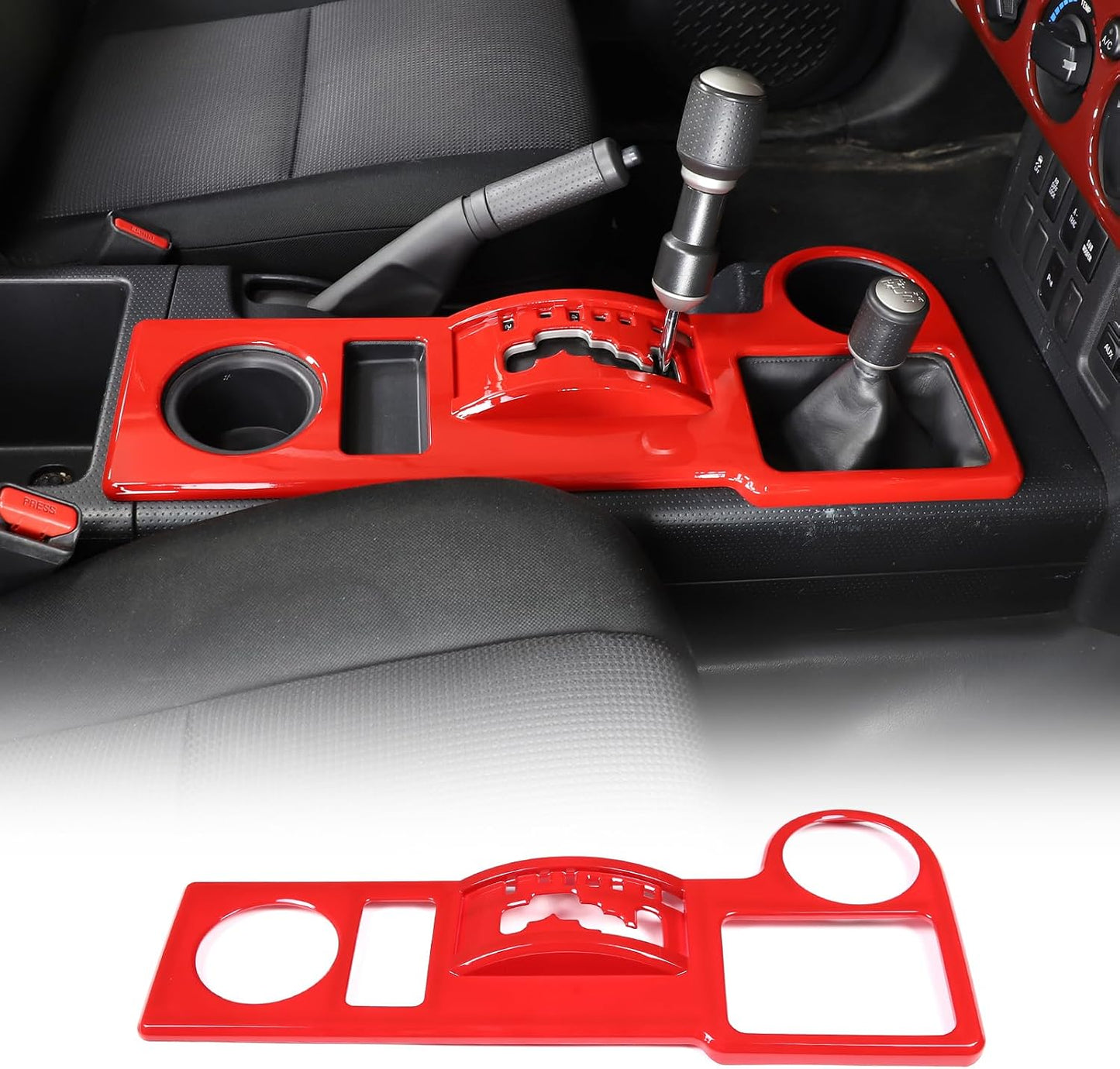 Cubierta panel caja cambios ABS Toyota FJ Cruiser 07-22 rojo