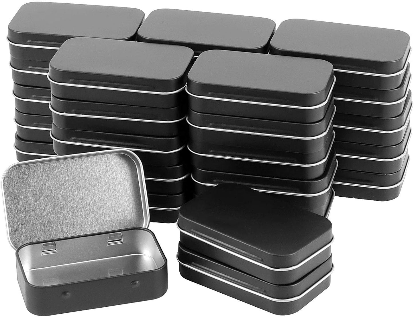 60 Latas Rectangulares Metal Bisagras Contenedores Almacenamiento