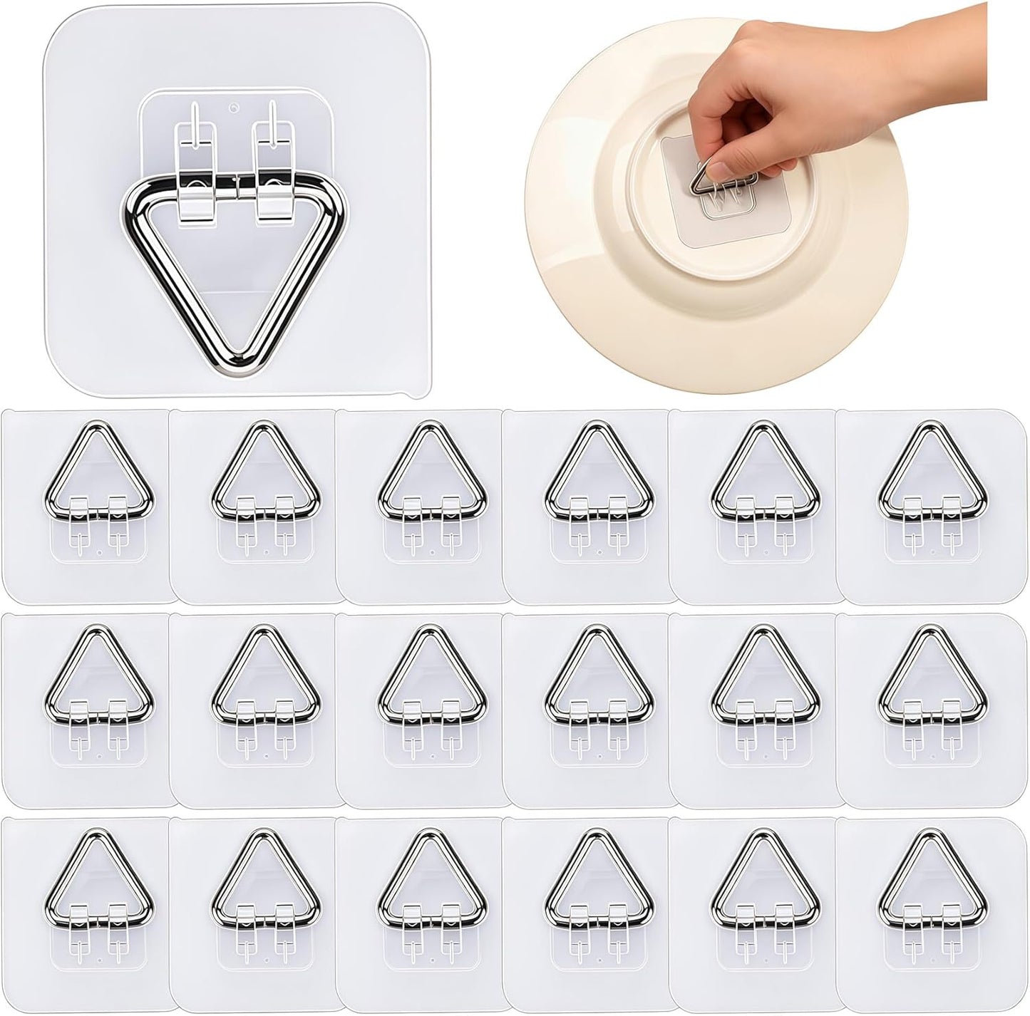 Ganchos adhesivos para pared, kit invisible para colgar cuadros pequeños