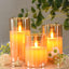 Velas LED sin llama 4-6pulg set 3 vidrio dorado con control remoto