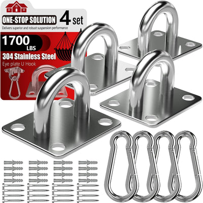 Ganchos techo acero inox M10 1700lb para hamaca y columpio