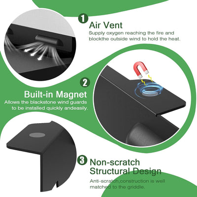 Protectores viento magnéticos Blackstone 22pulg acero inox