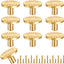 10 Pomos Dorados Latón 1.18pulg para Cajón Cocina Baño