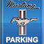 Letrero estacionamiento Ford Mustang aluminio azul
