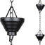 Cadena lluvia aluminio 8.5ft recubrimiento negro decorativa