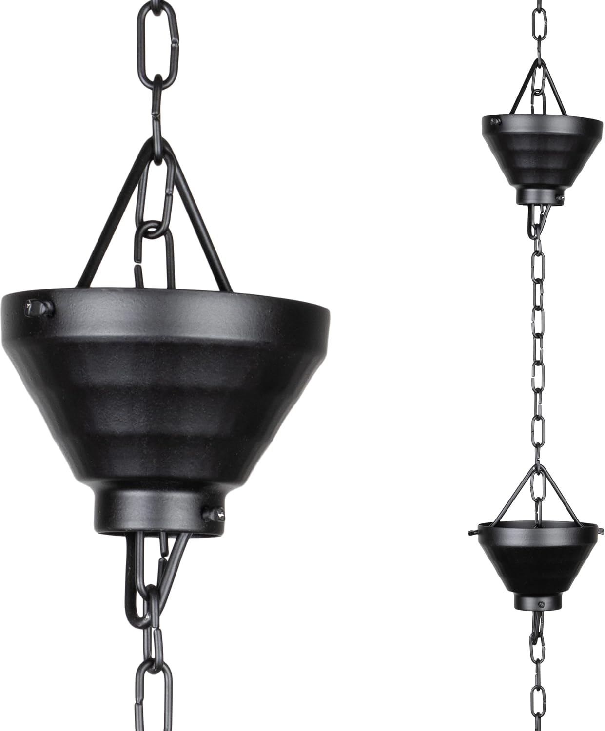 Cadena lluvia aluminio 8.5ft recubrimiento negro decorativa