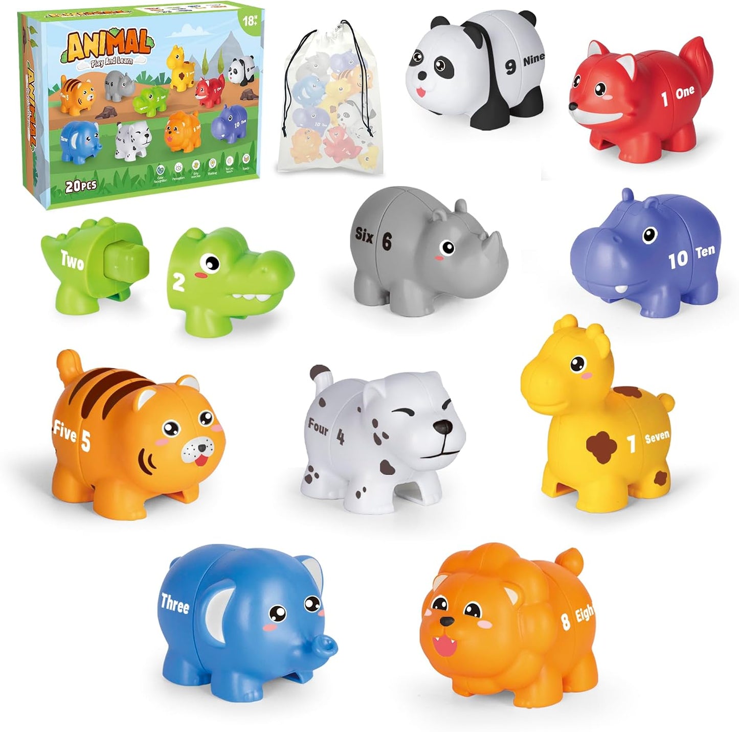 Juguetes aprendizaje 2-4 años set emparejamiento números