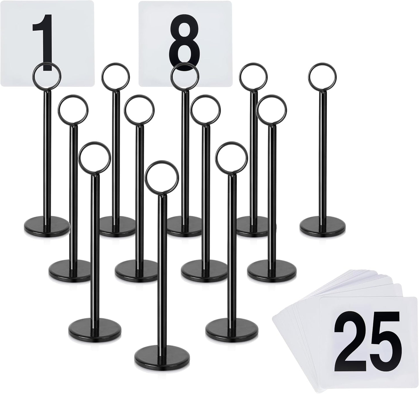 Soporte tarjetas mesa 1-25 set 12 8pulg negro