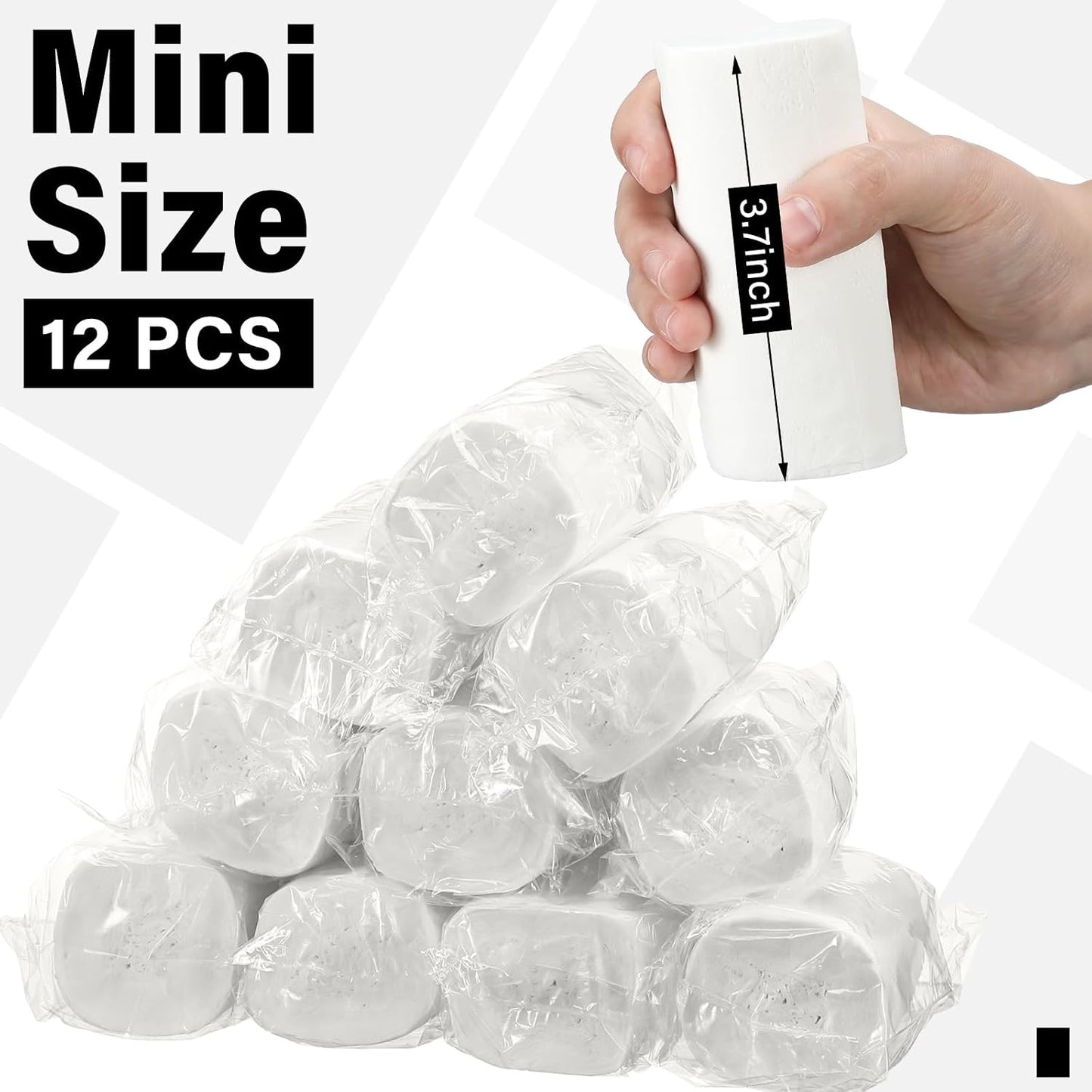 12 Rollos Papel Higiénico Viaje Sin Núcleo Compacto
