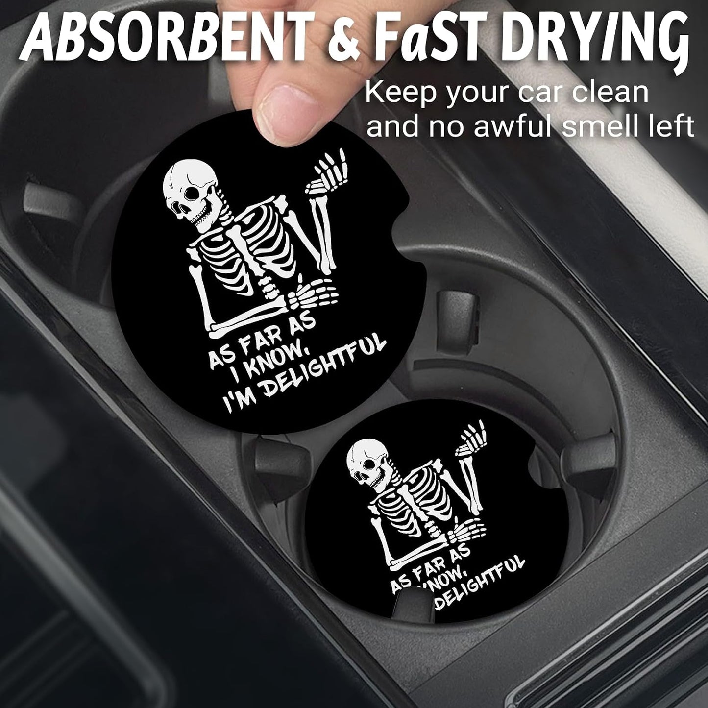 Posavasos coche antiderrap con encaje dedo 2uds