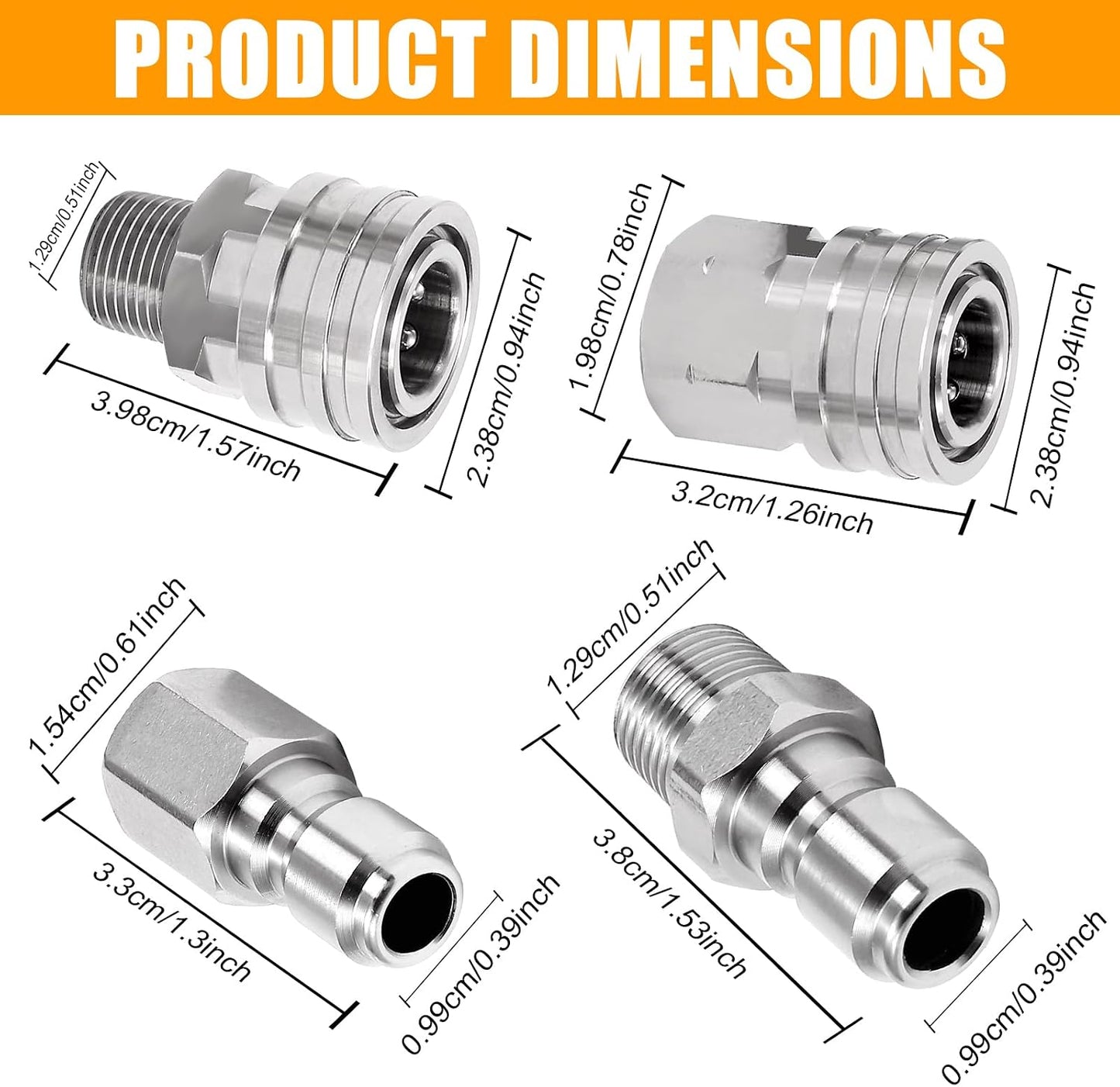 Accesorios conexión rápida 1/4" acero inox 5000PSI