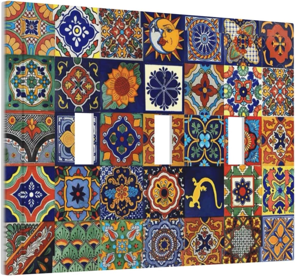 Placa de interruptor talavera decorativa 3 vías
