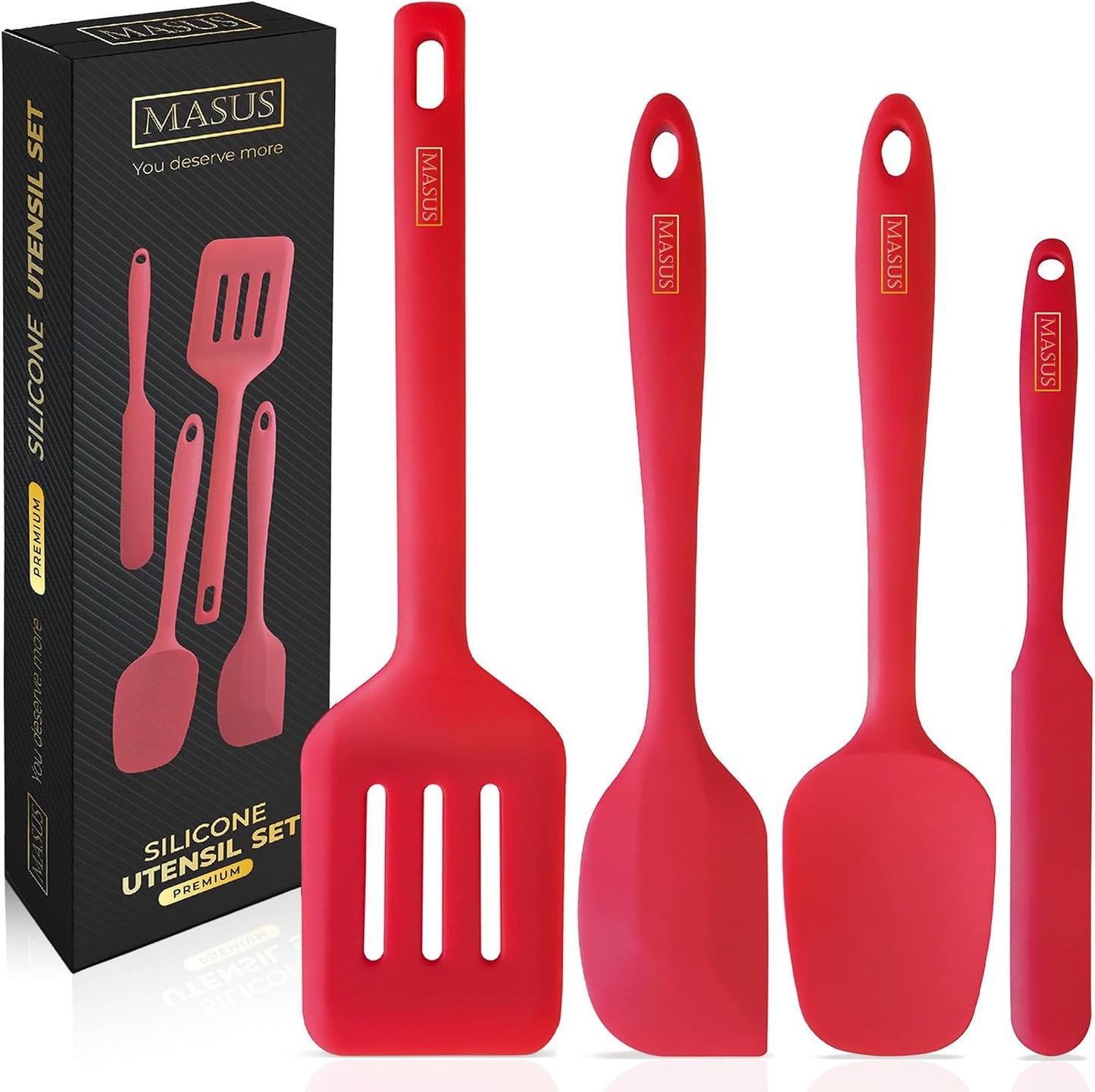 Set 4 Espátulas Silicona Girador Antiadherente