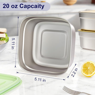 Caja sándwich acero inox 20oz con tapa reutilizable sin BPA