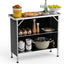 Mesa plegable aluminio 39x34pulg 2 estantes tela Oxford