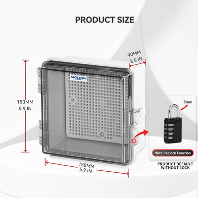 Caja conexiones exterior IP67 cubierta transparente acero inox