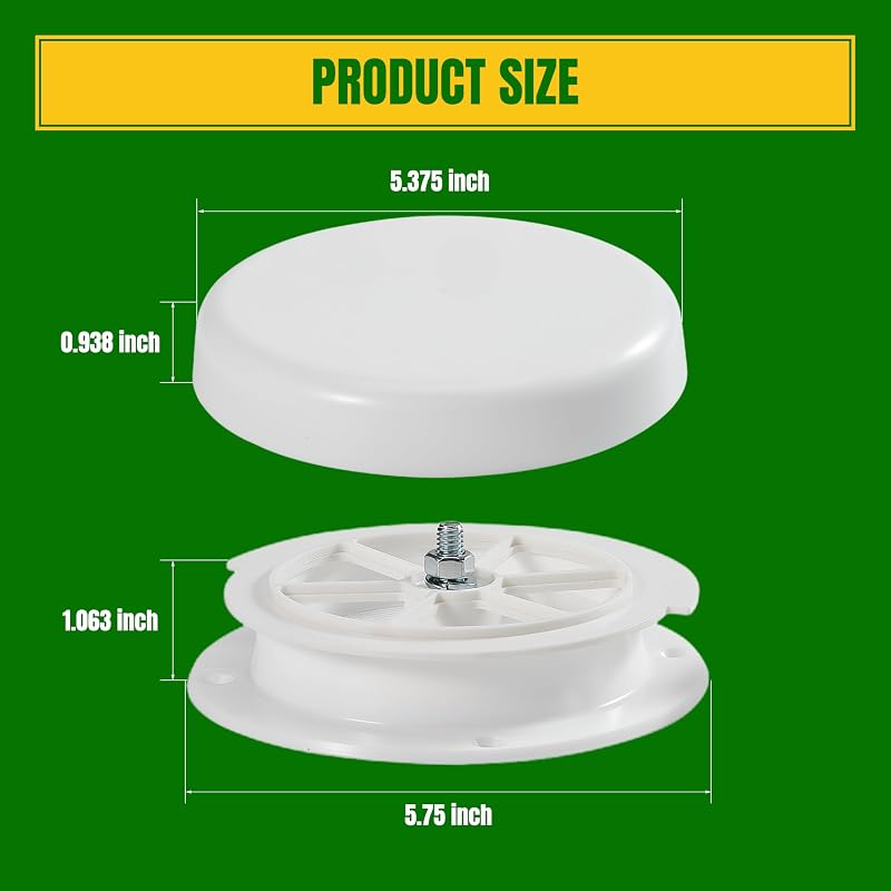 Rejilla ventilación techo forma seta RV camper blanco