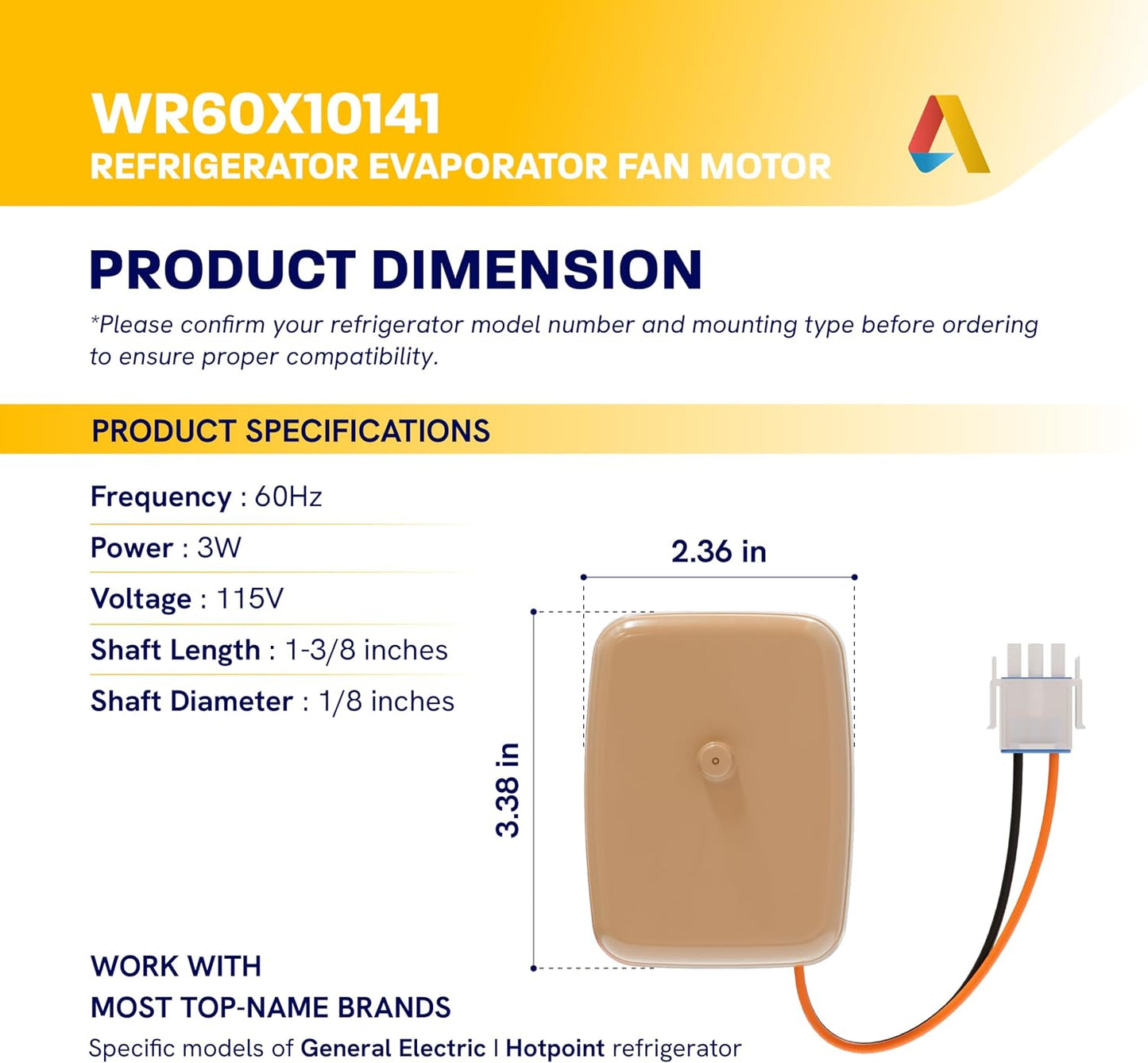 Motor ventilador evaporador frigorífico comp WR60X10141
