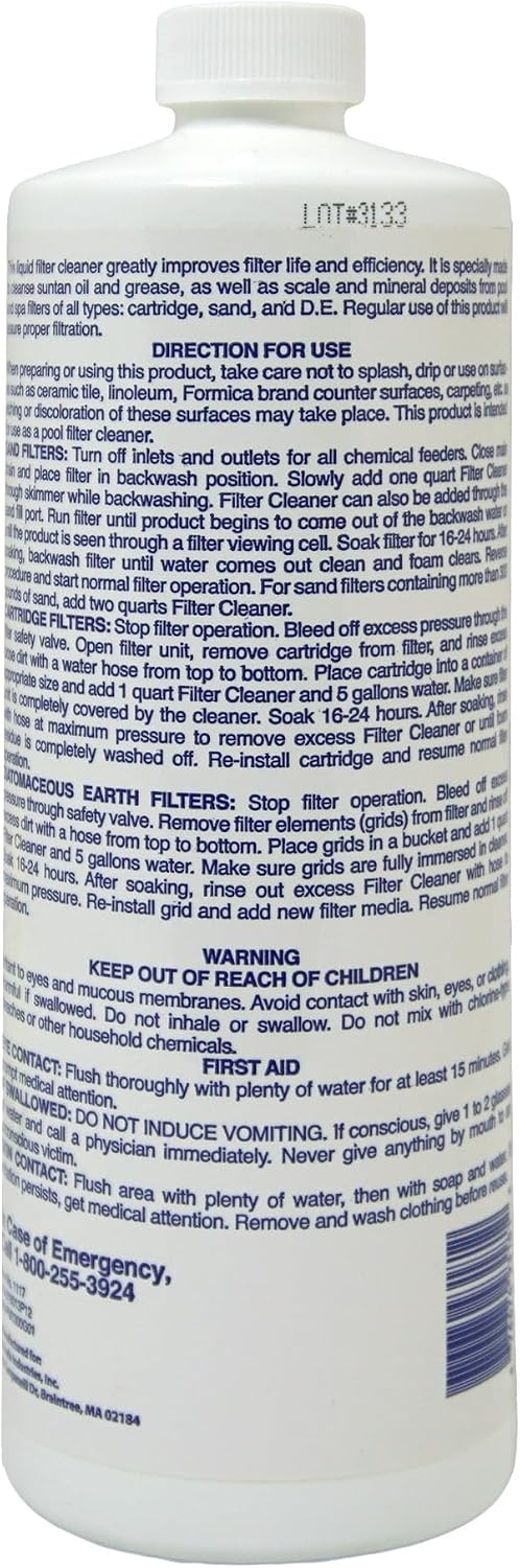 Limpiador filtro piscina 1qt fabricado EE.UU.