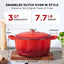 Olla holandesa 3qt hierro fundido esmaltado color rojo
