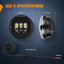2 Luces Antiniebla LED 4.5" Motocicleta Negro