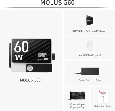 Luz vídeo bicolor LED COB 60W portátil CRI≥96 control Bluetooth