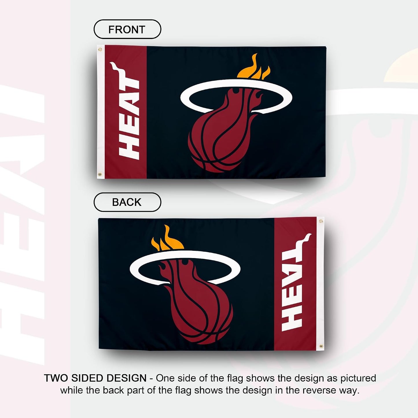 Banderas Miami Heat NBA 3x5ft poliéster interiores exteriores
