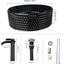 Fregadero vidrio templado negro 16" redondo con grifo