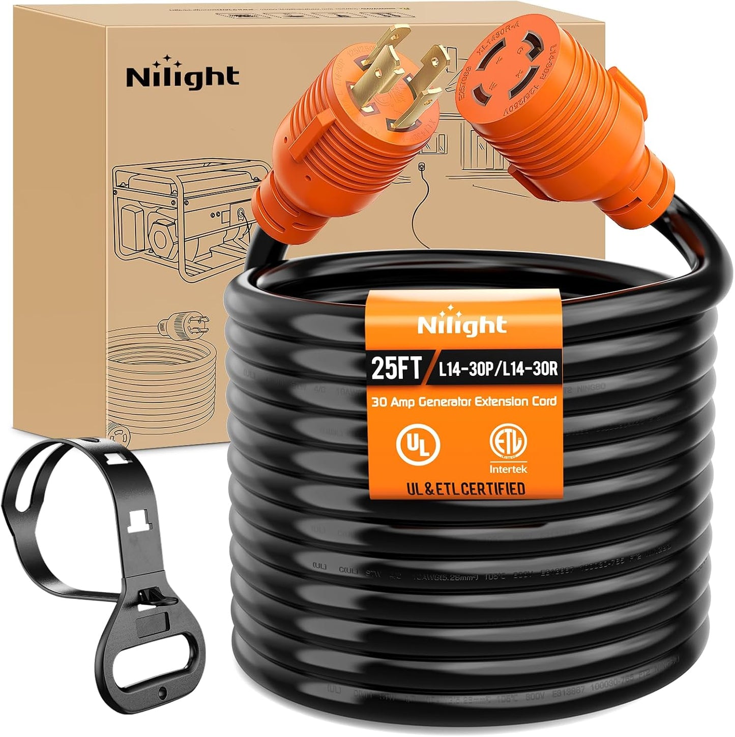 Cable extensión generador 25ft 30A 125V STW