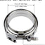 Abrazadera V 3.5" acero inox para escape automotriz