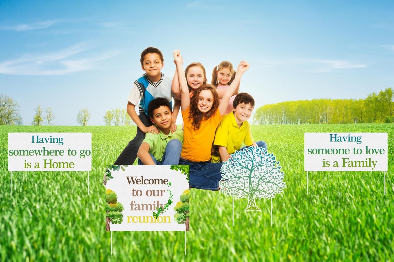 4 Carteles Familia Welcome to Our Family para Patio