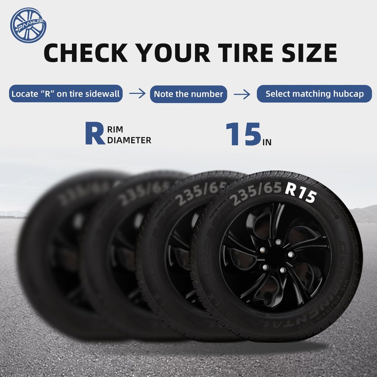 Cubiertas rueda negras 15pulg Honda Civic 06-15 pack 4