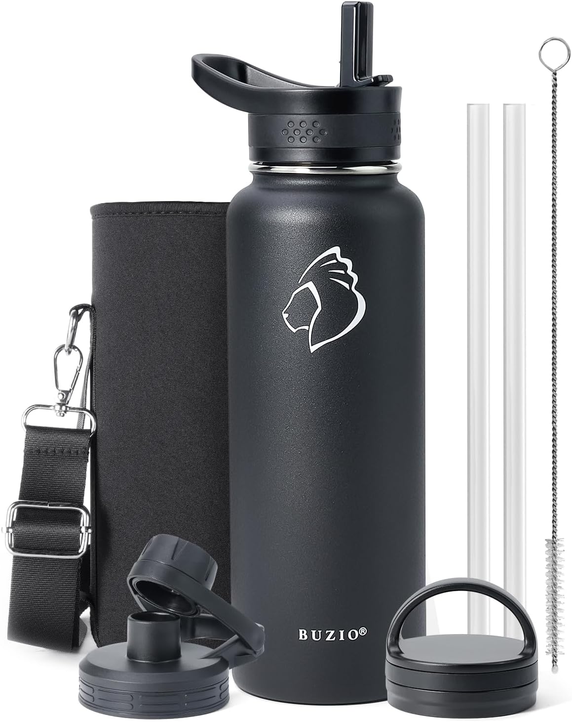 Botella agua acero inox aislada con popote 40oz 48h