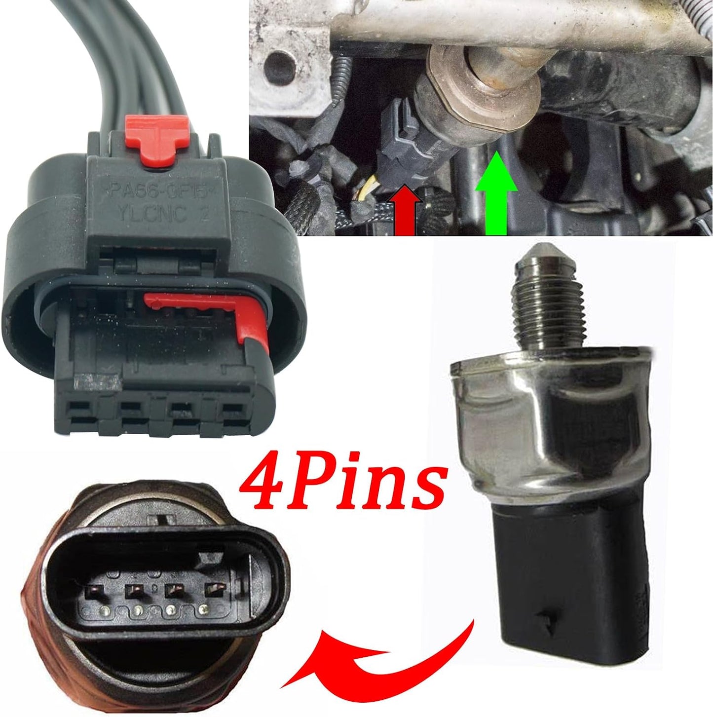 Conector sensor presión riel combustible Chevy L5P 17-24