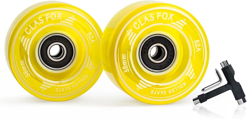 Ruedas patines 58mm/32mm 82A pack 8 amarillo