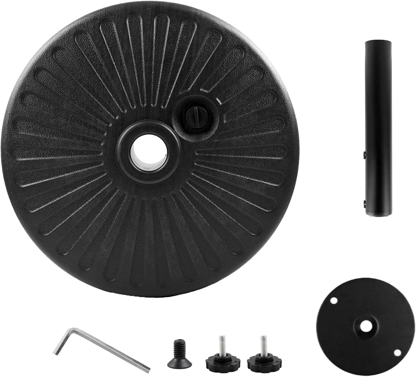 Base sombrilla acero resistente exterior negro