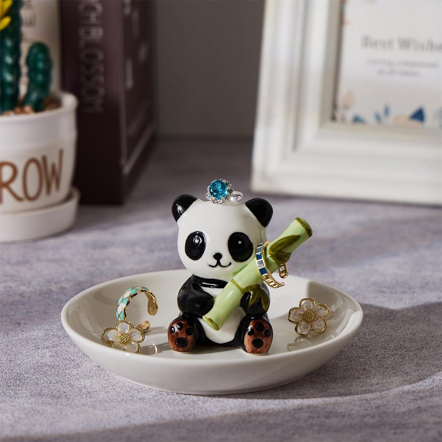 Bandeja cerámica para anillos panda regalo mujer