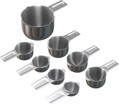 Set 8 Pzas Tazas Medidoras Acero Inox Cobre y Cromo