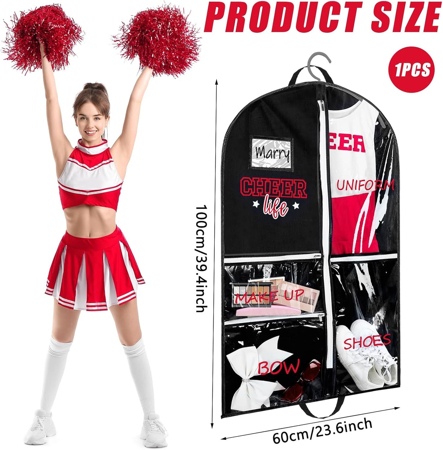 Bolsa ropa Cheer 40" impermeable 5 bolsillos cremallera