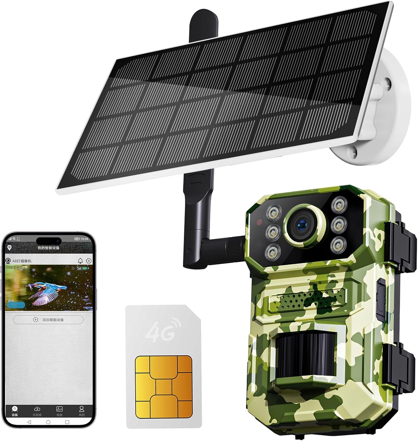Cámara 4G LTE visión nocturna HD impermeable IP65 2K
