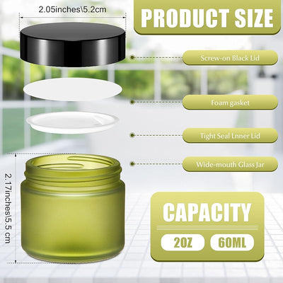 72 Pzas Frascos Vidrio 2oz Tapas Prueba Fugas Cosméticos
