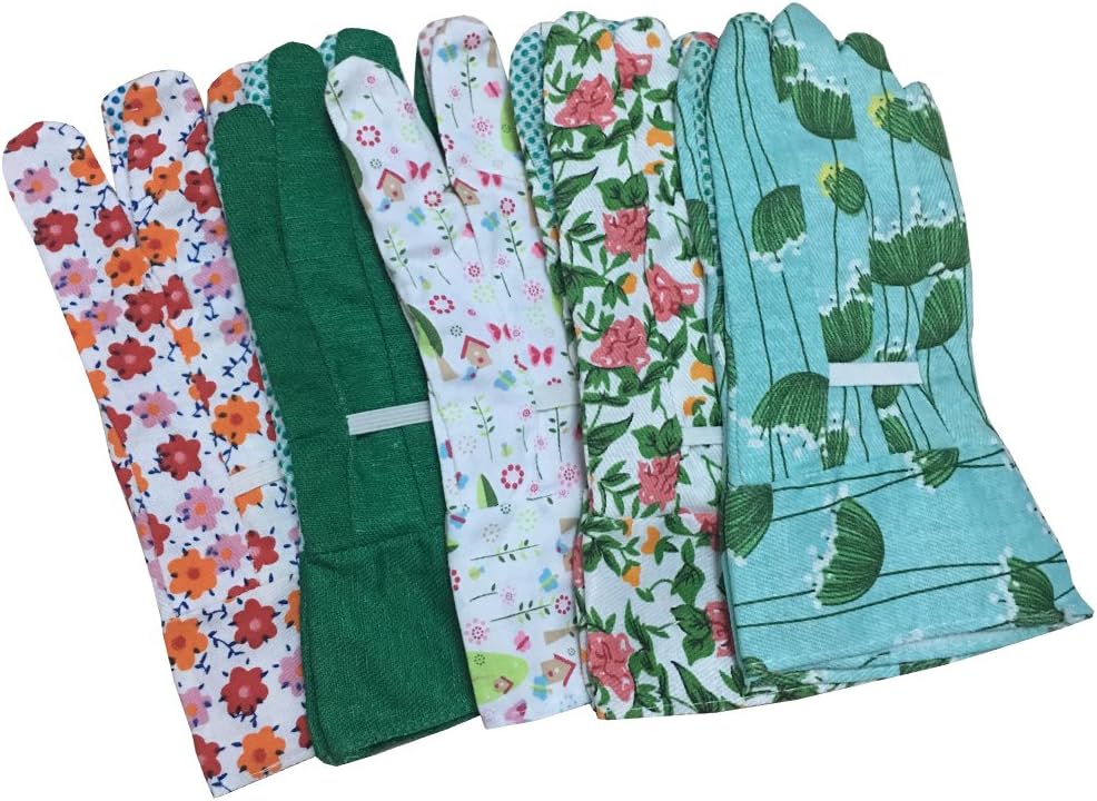 Guantes jardín mujer colorido antideslizante 5 pzas