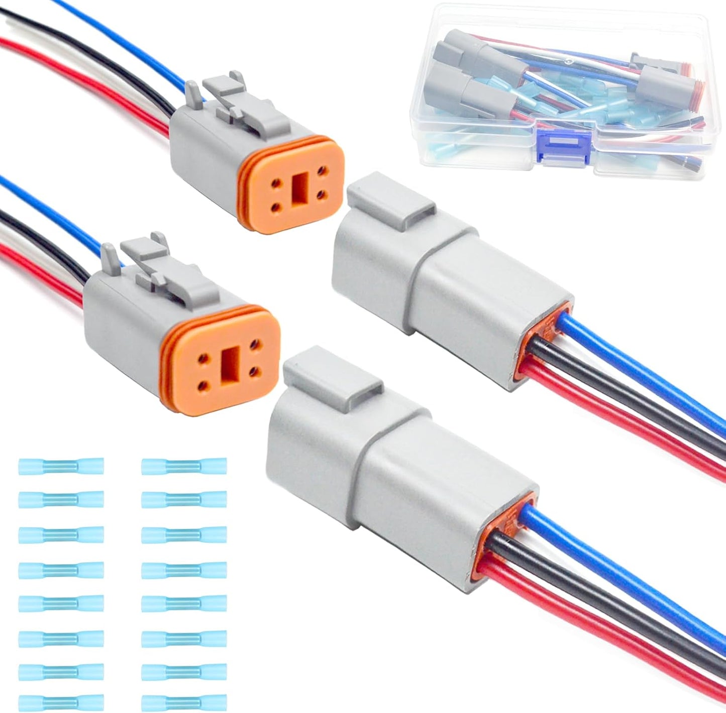 Kit 2 Conectores Deutsch DT 4 Vías 16 AWG Impermeable