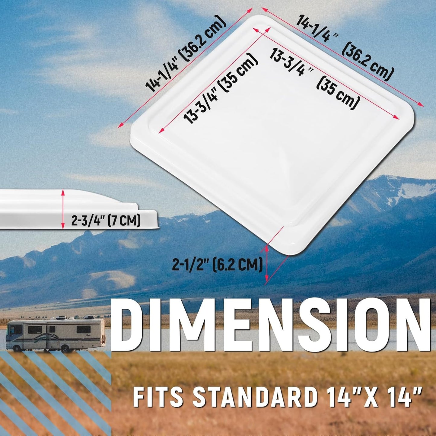 2 Pzas Tapa Ventilación RV 14" Comp Ventline Blanco