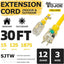 Extensión cable 15A con extremo iluminado 12"