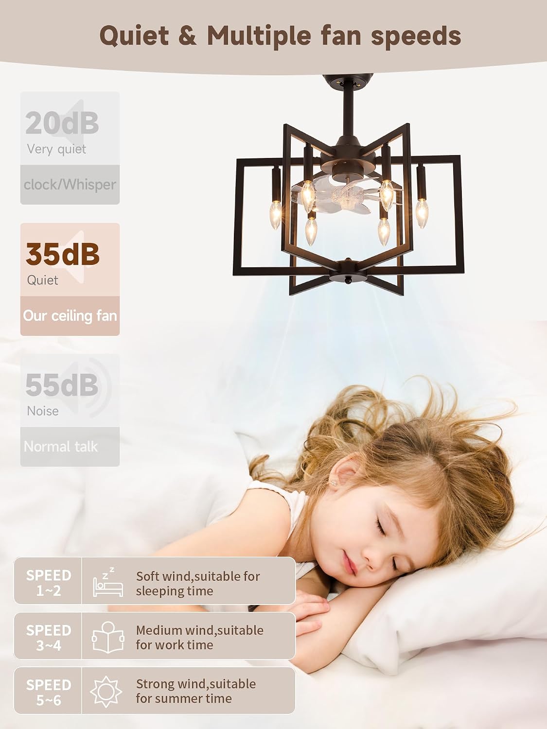 Ventilador techo estilo granja rústico con luz y control