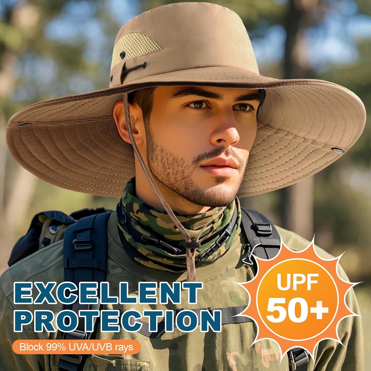 Sombrero sol pescador UPF 50 para mujer y hombre impermeable
