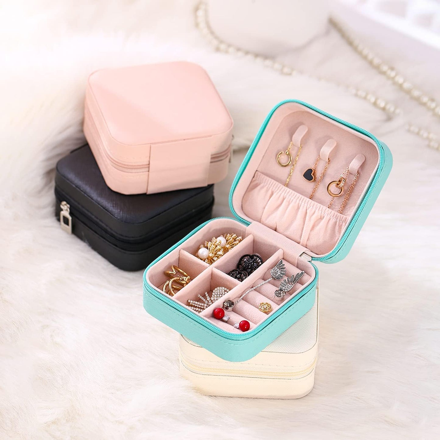 Mini caja joyas portátil 4 colores 4 unidades
