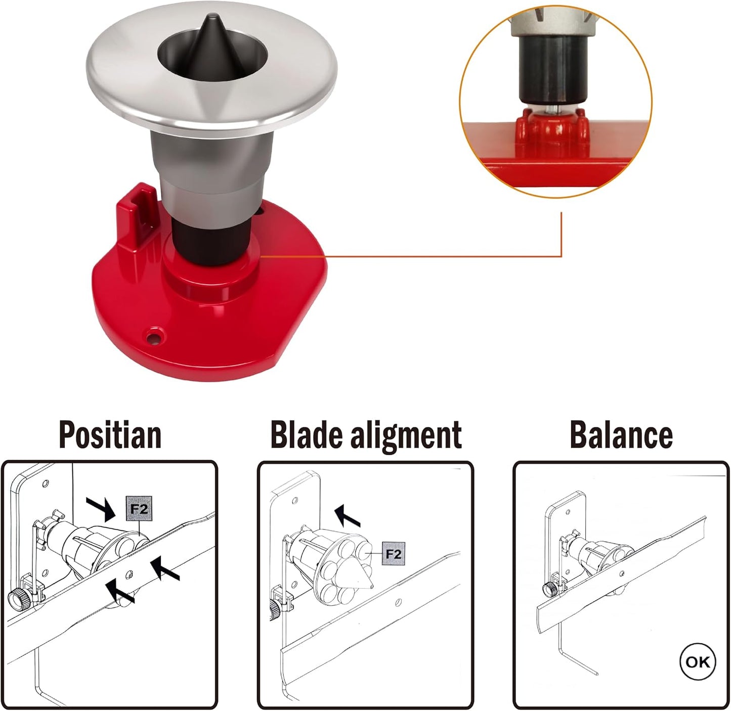 Equilibrador cuchillas cortadora césped magnético rojo